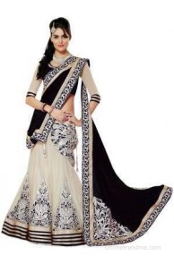 ZofeyFashion Embriodered Lehenga Saree Georgette, Net, Chiffon, Jacquard Sari